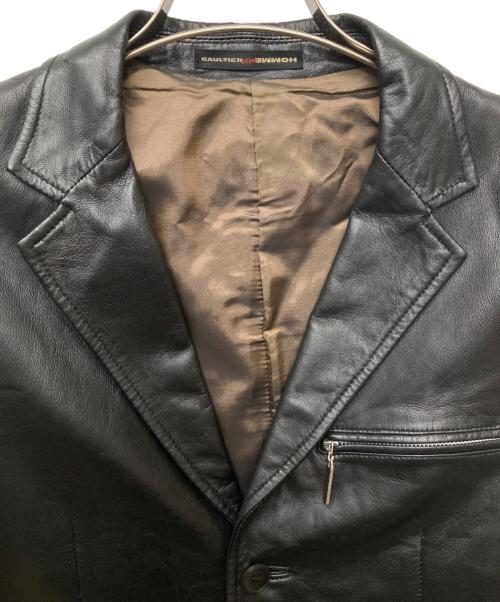 GAULTIER HOMME objet（ゴルチエオムオブジェ）GAULTIER HOMME objet (ゴルチエオムオブジェ) 3B レザージャケット ブラック サイズ:46の古着・服飾アイテム
