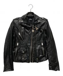 DIESEL（ディーゼル）の古着「スタッズザーライダースジャケット」｜ブラック