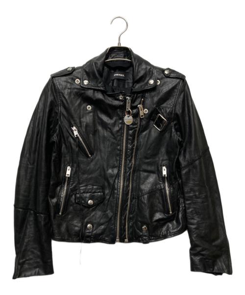DIESEL（ディーゼル）DIESEL (ディーゼル) スタッズザーライダースジャケット ブラック サイズ:Ｓの古着・服飾アイテム