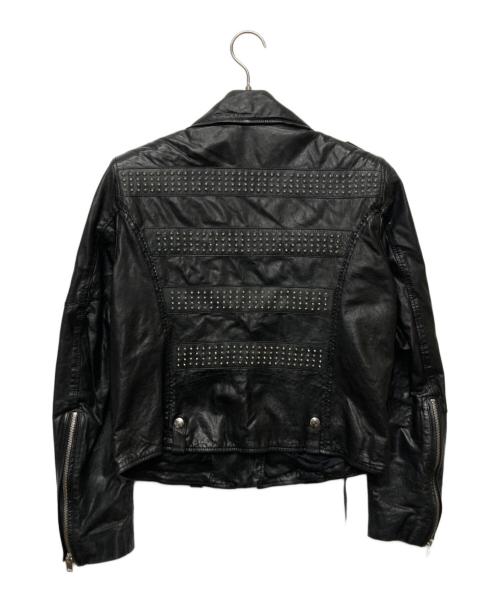 DIESEL（ディーゼル）DIESEL (ディーゼル) スタッズザーライダースジャケット ブラック サイズ:Ｓの古着・服飾アイテム