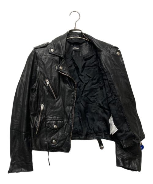 DIESEL（ディーゼル）DIESEL (ディーゼル) スタッズザーライダースジャケット ブラック サイズ:Ｓの古着・服飾アイテム