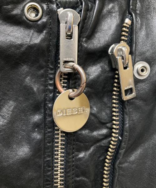 DIESEL（ディーゼル）DIESEL (ディーゼル) スタッズザーライダースジャケット ブラック サイズ:Ｓの古着・服飾アイテム