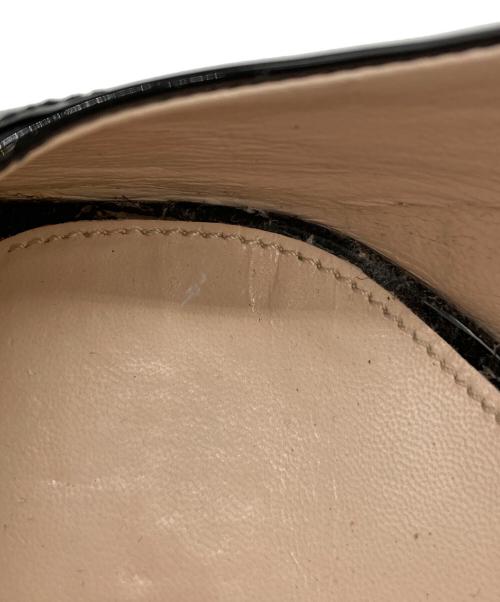 PRADA（プラダ）PRADA (プラダ) ウェッジソールエナメルパンプス ブラック サイズ:24.5cmの古着・服飾アイテム