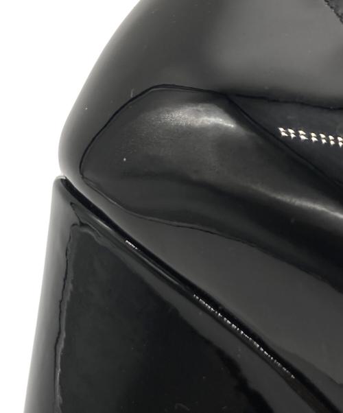 PRADA（プラダ）PRADA (プラダ) ウェッジソールエナメルパンプス ブラック サイズ:24.5cmの古着・服飾アイテム