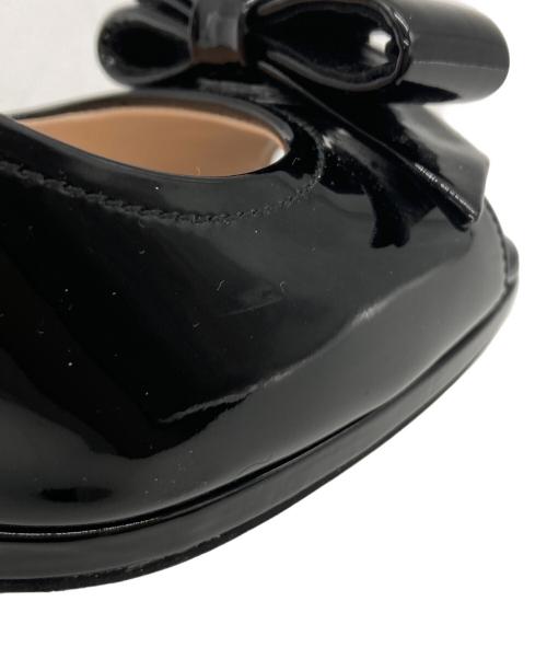 PRADA（プラダ）PRADA (プラダ) ウェッジソールエナメルパンプス ブラック サイズ:24.5cmの古着・服飾アイテム