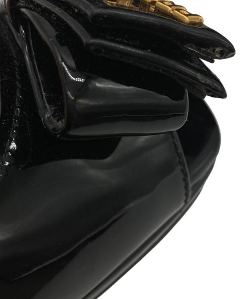 PRADA（プラダ）PRADA (プラダ) ウェッジソールエナメルパンプス ブラック サイズ:24.5cmの古着・服飾アイテム