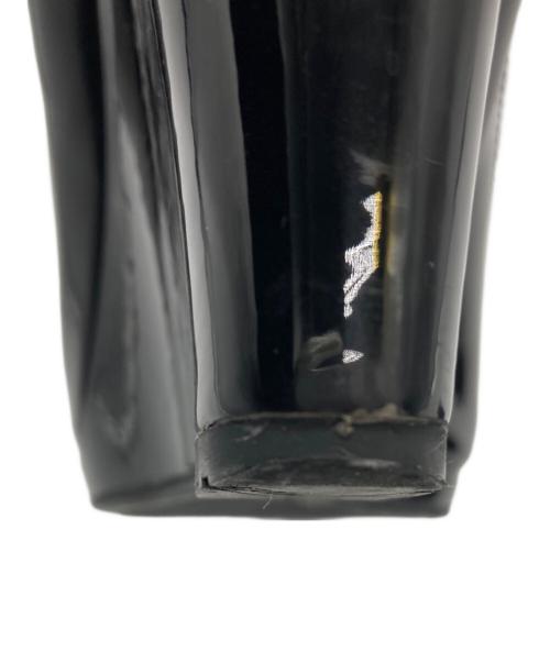 PRADA（プラダ）PRADA (プラダ) ウェッジソールエナメルパンプス ブラック サイズ:24.5cmの古着・服飾アイテム