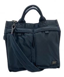 PORTER（ポーター）の古着「PX TANKER 2WAY VERTICAL TOTE BAG (M)」｜ネイビー