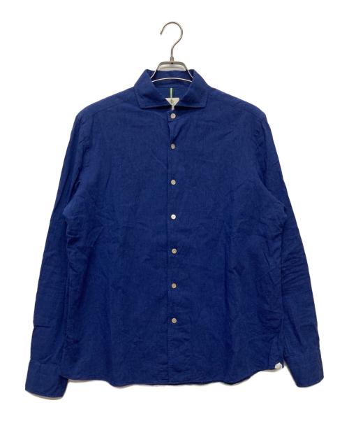 LUIGI BORRELLI（ルイジボレッリ）LUIGI BORRELLI (ルイジボレッリ) リネンコットンポプリンカプリカジュアルシャツ/SR44869 ブルー サイズ:ＸＸＬの古着・服飾アイテム