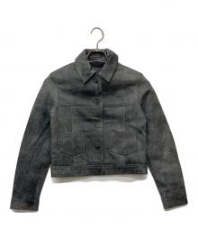 ALL SAINTS（オールセインツ）の古着「REMY SUEDE TRUCKER JACKET/WL586Z」｜ブラック