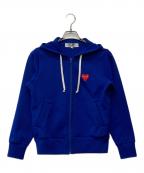 PLAY COMME des GARCONSプレイコムデギャルソン）の古着「ハートロゴポリエステルジップパーカー/AZ-T171」｜ブルー