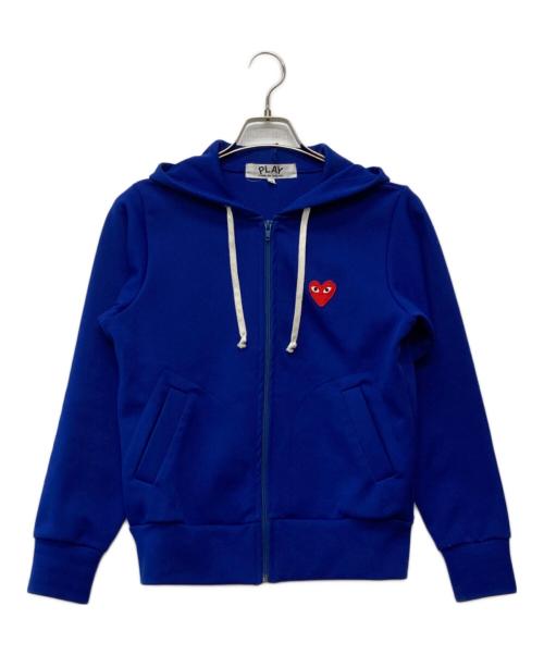 PLAY COMME des GARCONS（プレイコムデギャルソン）PLAY COMME des GARCONS (プレイコムデギャルソン) ハートロゴポリエステルジップパーカー/AZ-T171 ブルー サイズ:Mの古着・服飾アイテム