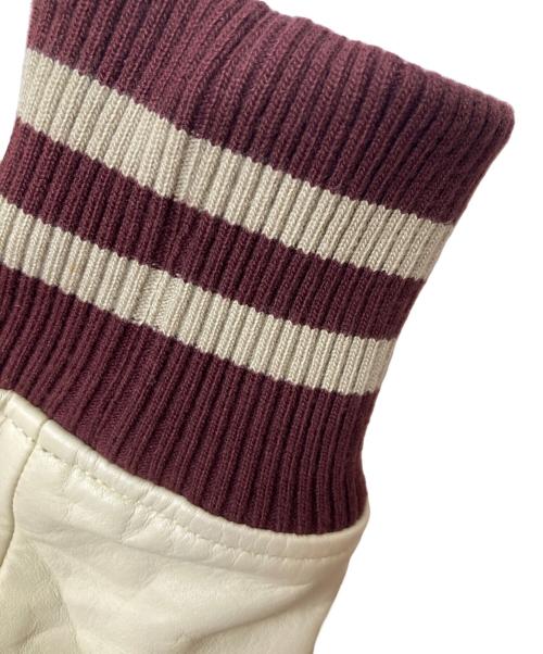 acanthus（アカンサス）acanthus (アカンサス) レザースタジアムジャケット/LST1101 レッド サイズ:Ｍの古着・服飾アイテム