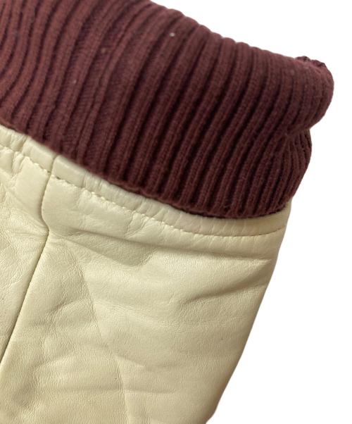 acanthus（アカンサス）acanthus (アカンサス) レザースタジアムジャケット/LST1101 レッド サイズ:Ｍの古着・服飾アイテム