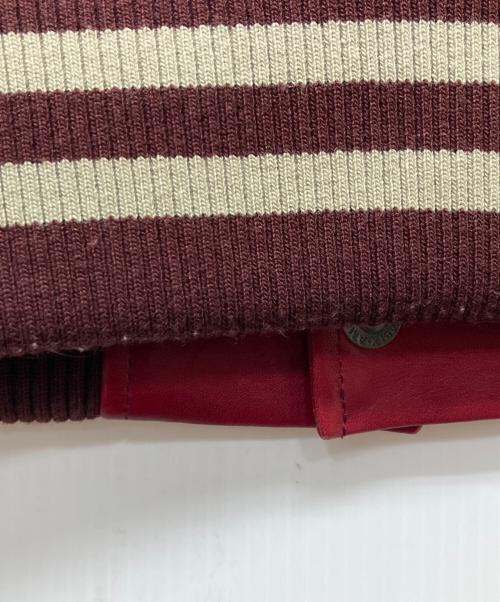 acanthus（アカンサス）acanthus (アカンサス) レザースタジアムジャケット/LST1101 レッド サイズ:Ｍの古着・服飾アイテム