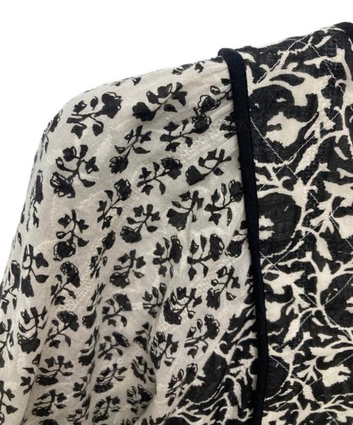 ne quittez pas（ヌキテパ）ne quittez pas (ヌキテパ) コットンジャガードコンビプリントギャザードレス/010431GQ1 ブラック サイズ:Ｓの古着・服飾アイテム