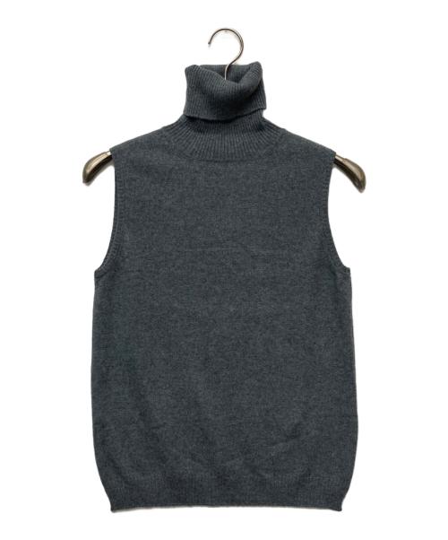 HERMES（エルメス）HERMES (エルメス) ノースリーブカシミヤニット グレー サイズ:38の古着・服飾アイテム
