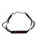 Christian Diorクリスチャン ディオール）の古着「プレートロゴチョーカーネックレス」｜ブラック×レッド