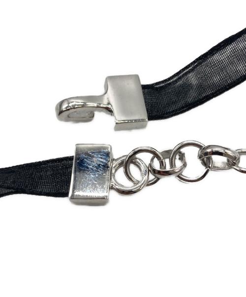 Christian Dior（クリスチャン ディオール）Christian Dior (クリスチャン ディオール) プレートロゴチョーカーネックレス ブラック×レッドの古着・服飾アイテム