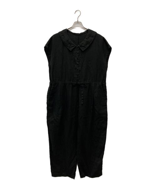nest Robe（ネストローブ）nest Robe (ネストローブ) リネン衿付きサロペット/01251-1065 ブラック サイズ:ＦＲＥＥの古着・服飾アイテム