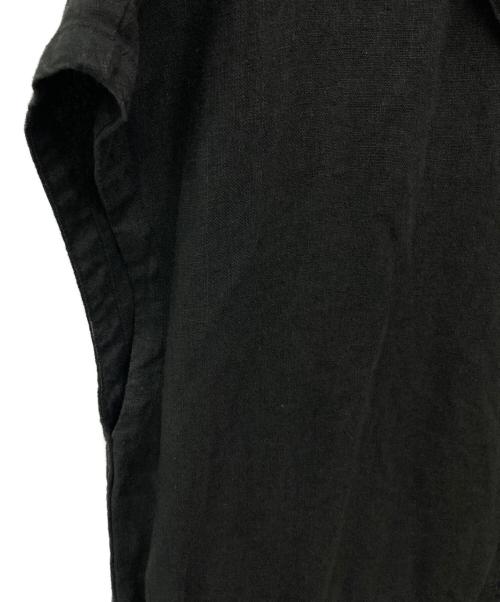 nest Robe（ネストローブ）nest Robe (ネストローブ) リネン衿付きサロペット/01251-1065 ブラック サイズ:ＦＲＥＥの古着・服飾アイテム