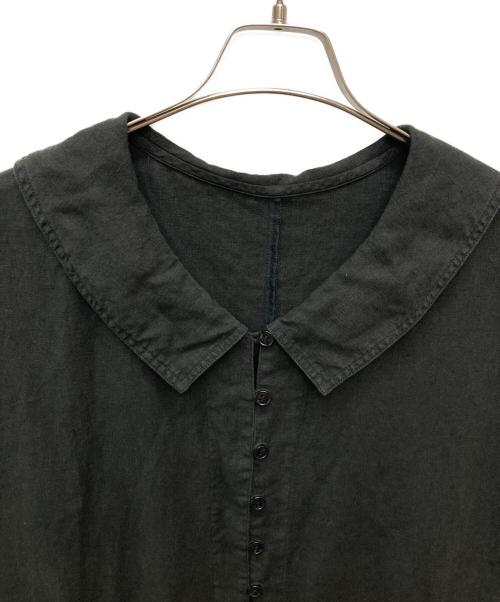 nest Robe（ネストローブ）nest Robe (ネストローブ) リネン衿付きサロペット/01251-1065 ブラック サイズ:ＦＲＥＥの古着・服飾アイテム