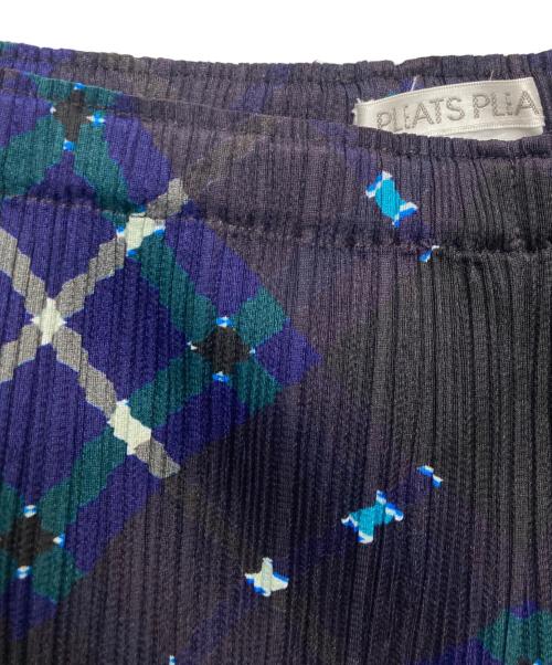 PLEATS PLEASE（プリーツプリーズ）PLEATS PLEASE (プリーツプリーズ) 総柄プリーツパンツ/PP93-JF682 ブラック×ネイビー サイズ:1の古着・服飾アイテム