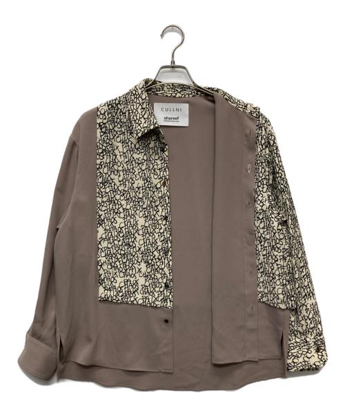 CULLNI（クルニ）CULLNI (クルニ) SHAREEF (シャリーフ) CHAOS Pattern Asymmetrical Layered Shirt/SRF-001 ベージュの古着・服飾アイテム