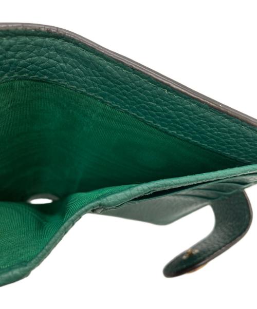 GUCCI（グッチ）GUCCI (グッチ) バンブー付き ダブルG ミディアム ウォレット/739498 グリーンの古着・服飾アイテム
