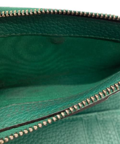 GUCCI（グッチ）GUCCI (グッチ) バンブー付き ダブルG ミディアム ウォレット/739498 グリーンの古着・服飾アイテム