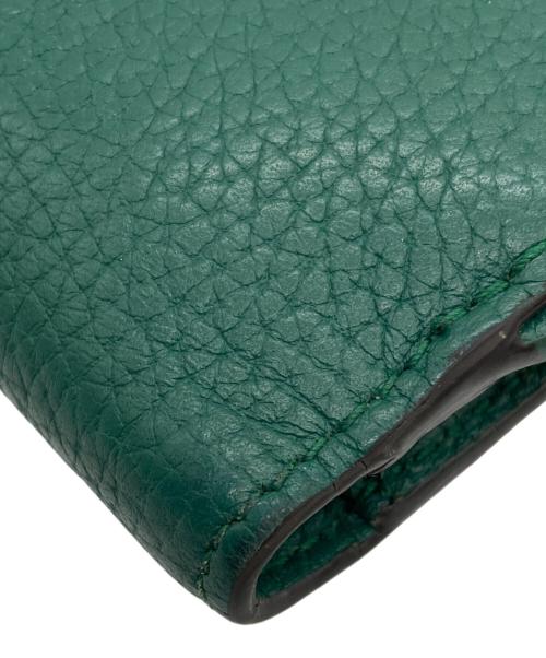 GUCCI（グッチ）GUCCI (グッチ) バンブー付き ダブルG ミディアム ウォレット/739498 グリーンの古着・服飾アイテム