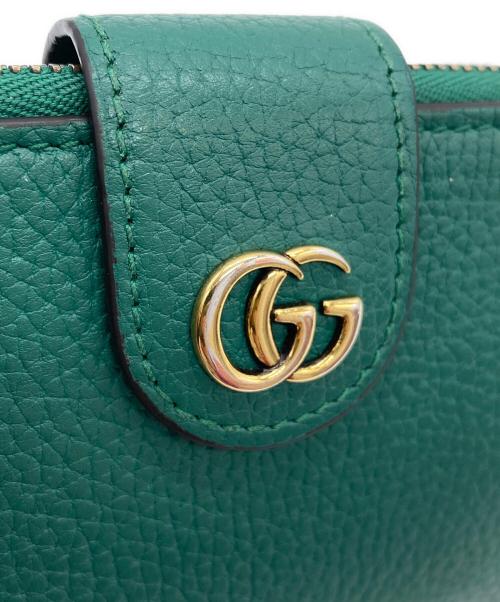 GUCCI（グッチ）GUCCI (グッチ) バンブー付き ダブルG ミディアム ウォレット/739498 グリーンの古着・服飾アイテム