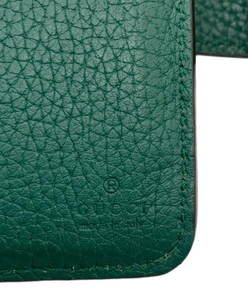 GUCCI（グッチ）GUCCI (グッチ) バンブー付き ダブルG ミディアム ウォレット/739498 グリーンの古着・服飾アイテム