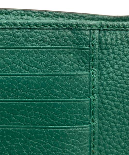 GUCCI（グッチ）GUCCI (グッチ) バンブー付き ダブルG ミディアム ウォレット/739498 グリーンの古着・服飾アイテム