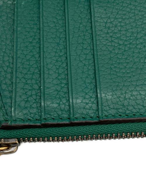 GUCCI（グッチ）GUCCI (グッチ) バンブー付き ダブルG ミディアム ウォレット/739498 グリーンの古着・服飾アイテム