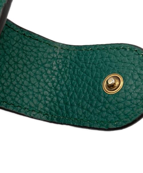 GUCCI（グッチ）GUCCI (グッチ) バンブー付き ダブルG ミディアム ウォレット/739498 グリーンの古着・服飾アイテム