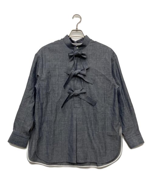 DEPAREILLE（デパリエ）DEPAREILLE (デパリエ) 4.5ozデニムトリプルリボンブラウス/B1162AFB318 インディゴ サイズ:38 未使用品の古着・服飾アイテム