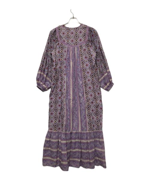 sara mallika（サラマリカ）sara mallika (サラマリカ) Kareena Square Print Tassel Dress/020442SA1 パープル サイズ:Ｍの古着・服飾アイテム