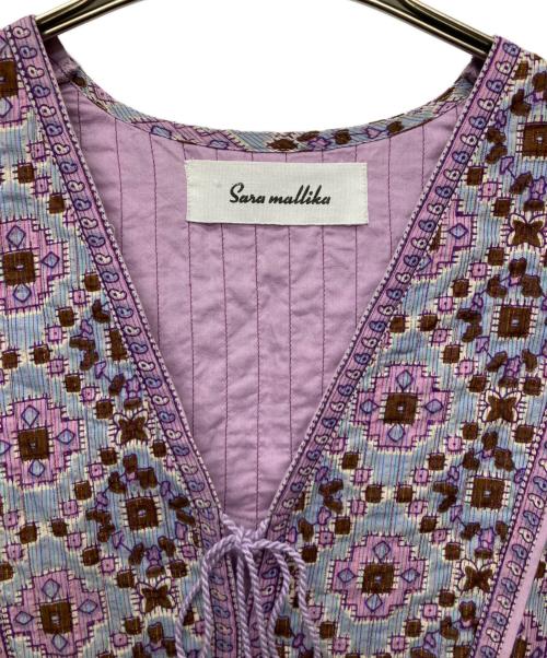 sara mallika（サラマリカ）sara mallika (サラマリカ) Kareena Square Print Tassel Dress/020442SA1 パープル サイズ:Ｍの古着・服飾アイテム