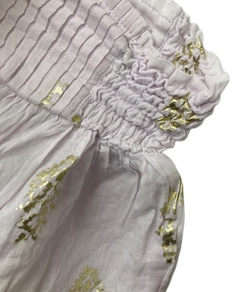 ne quittez pas（ヌキテパ）ne quittez pas (ヌキテパ) Cotton Voile Foil Flower Print Sleeve Dress/010441ZE1 パープル サイズ:Ｍの古着・服飾アイテム