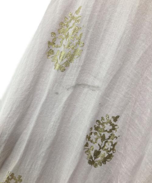 ne quittez pas（ヌキテパ）ne quittez pas (ヌキテパ) Cotton Voile Foil Flower Print Sleeve Dress/010441ZE1 パープル サイズ:Ｍの古着・服飾アイテム