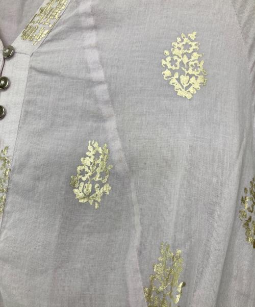 ne quittez pas（ヌキテパ）ne quittez pas (ヌキテパ) Cotton Voile Foil Flower Print Sleeve Dress/010441ZE1 パープル サイズ:Ｍの古着・服飾アイテム