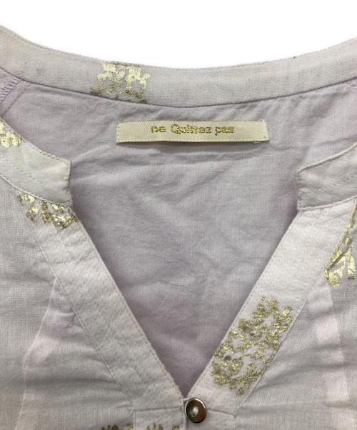 ne quittez pas（ヌキテパ）ne quittez pas (ヌキテパ) Cotton Voile Foil Flower Print Sleeve Dress/010441ZE1 パープル サイズ:Ｍの古着・服飾アイテム