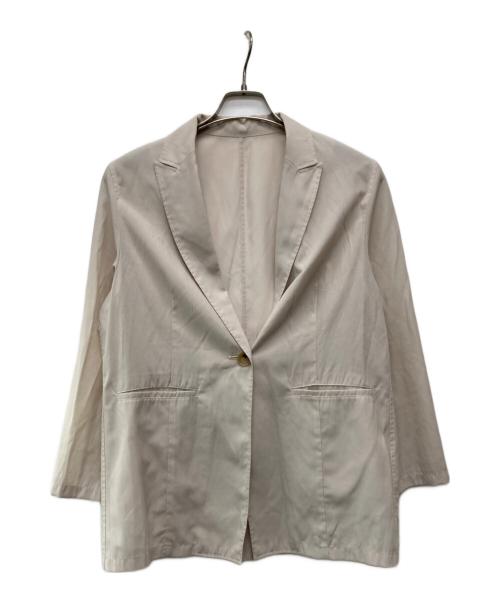 23区（ニジュウサンク）23区 (ニジュウサンク) 【洗える】シアーマットクロス ジャケット アイボリー サイズ:36の古着・服飾アイテム