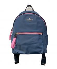 Kate Spade（ケイトスペード）の古着「チェルシー カラーブロック ナイロン ミディアム バックパック」｜ネイビー×ピンク