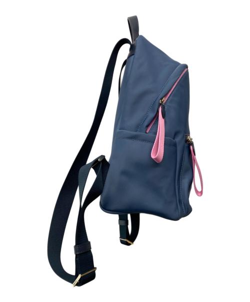 Kate Spade（ケイトスペード）Kate Spade (ケイトスペード) チェルシー カラーブロック ナイロン ミディアム バックパック ネイビー×ピンクの古着・服飾アイテム