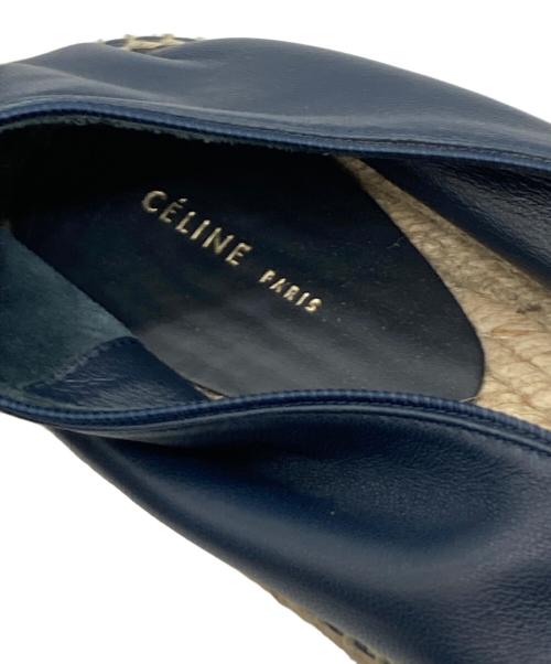 CELINE（セリーヌ）CELINE (セリーヌ) Vカットレザーエスパドリーユ ブルー サイズ:40の古着・服飾アイテム