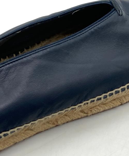 CELINE（セリーヌ）CELINE (セリーヌ) Vカットレザーエスパドリーユ ブルー サイズ:40の古着・服飾アイテム