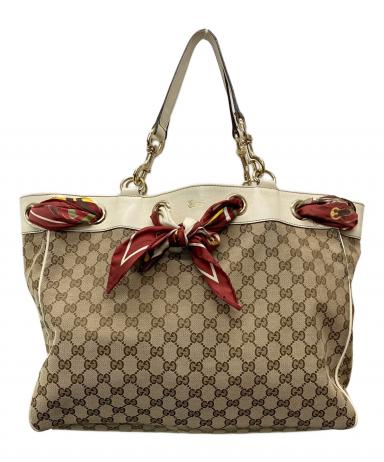 中古・古着通販】GUCCI (グッチ) GGキャンバススカーフ付トートバッグ