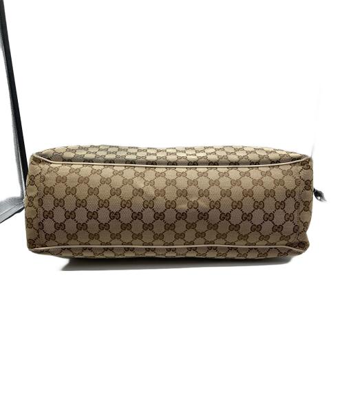 GUCCI（グッチ）GUCCI (グッチ) GGキャンバススカーフ付トートバッグ/153033 ホワイト×ブラウンの古着・服飾アイテム